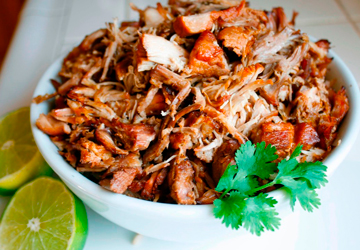 plato de carnitas de puerco